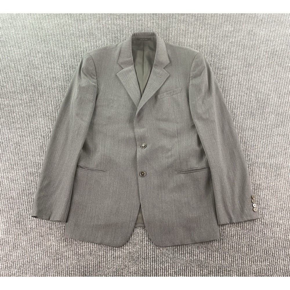 Armani Suit Jacket 42 L Gray Wool Solid Designer Luxury Premium Italy Sport Coat